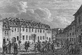 The house of Johan Wolfgang von Goethe (1749-1832) in Weimar; engraved by Ludwig Schutze (1807-72) 1