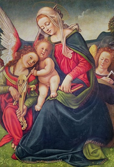 Virgin and Child and angel musicians from (after) Piero di Cosimo