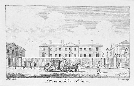 Devonshire House; engraved by Benjamin Green from (after) Samuel Wale