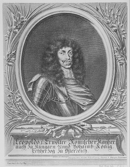 Leopold I, Holy Roman Emperor; engraved by Bartholomaus Kilian II from (after) Sebastian van Dryweghen
