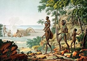 Port Jackson, New Holland: Aboriginal Family, from ''Voyage Autour du Monde sur les Corvettes de L''
