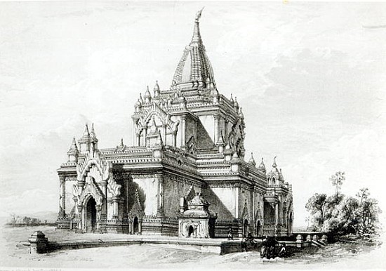 North Eastern view of Gaudapalen Temple at Pagan from (after) Sir Henry Yule