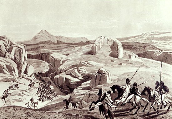 Wadela Plateau (Abyssinian Horsemen); engraved by J.Ferguson from (after) Sir Richard Rivington Holmes