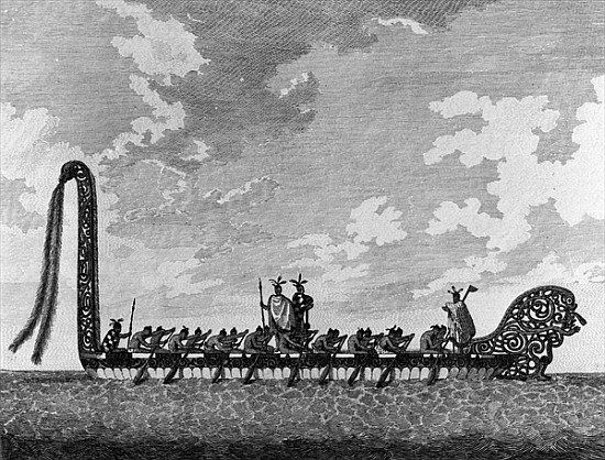 A War Canoe of New Zealand, c.April 1770, from ''A Collection of Drawings made in the Countries visi from (after) Sydney Parkinson