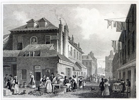 Hungerford Market, Strand; engraved by Thomas Barber from (after) Thomas Hosmer Shepherd