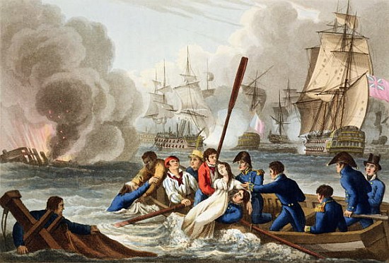 Anecdote at the Battle of Trafalgar; engraved by Matthew Dubourg (fl.1813-20) from ''Historic, Milit from (after) William Heath