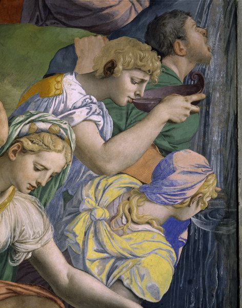 A.Bronzino, Moses beats water, Detail from Agnolo Bronzino