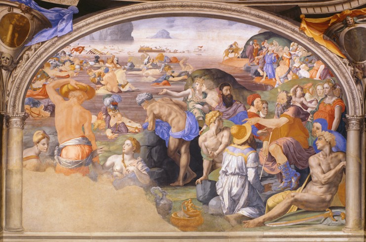 The Israelites crossing of the Red Sea from Agnolo Bronzino