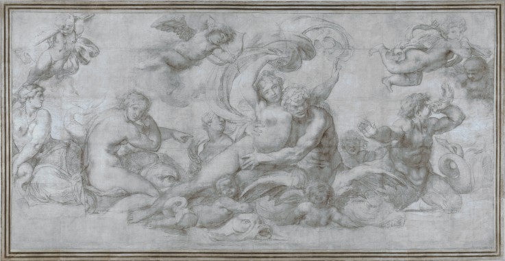 A Woman borne off by a Sea God (Cartoon for a fresco in the Gallery of the Palazzo Farnese, Rome) from Agostino Carracci