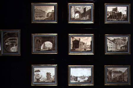 Ten views of Rome including the Temple of the Sun and the Moon and the Colosseum from Agostino Tofanelli