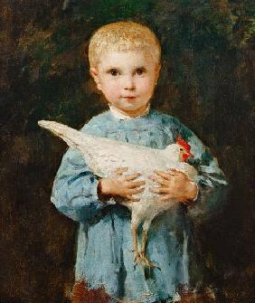 Maurice Anker with chicken