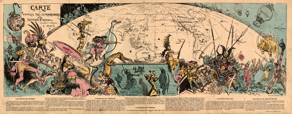 Carte des voyages très extraordinaires de Saturnin Farandoul from Albert Robida