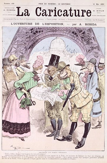 The Opening of the Universal Exhibition of 1889, from ''La Caricature'', 11th May 1889 from Albert Robida