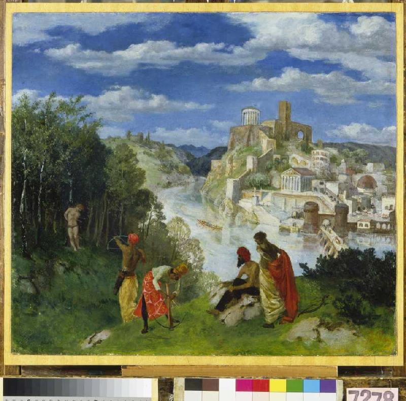 Landscape with martyrdom of the saint of Sebastian from Albert Welti