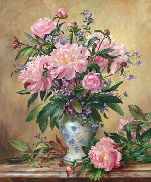 AB/302 Vase of Peonies and Canterbury Bells  from Albert  Williams