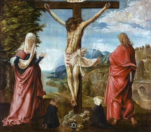 Christ at the cross with Maria and Johannes from Albrecht Altdorfer