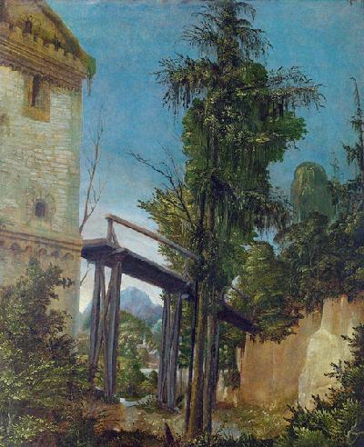 Landscape with a footbridge