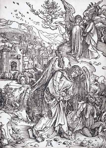 Der Engel mit dem Schlüssel zum Abgrunde from Albrecht Dürer