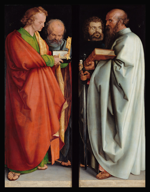 The four apostles (Johannes. Ev ., Peter, Markus, Paulus) from Albrecht Dürer