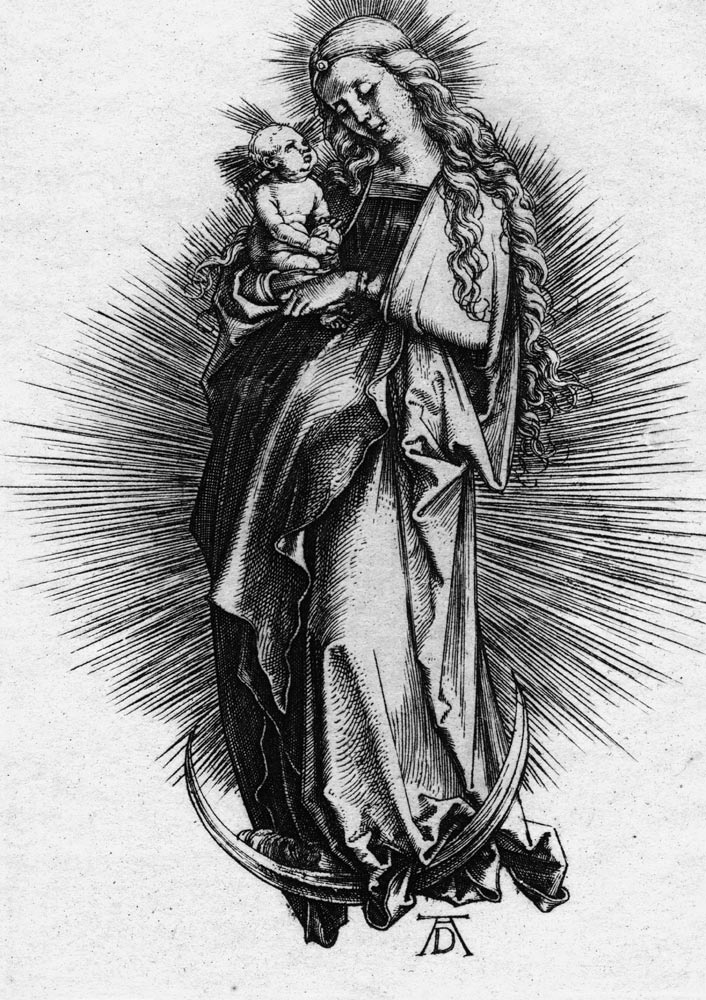 Dürer, Madonna on the Crescent / Engr. from Albrecht Dürer