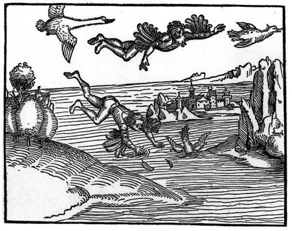 A.Dürer / The Fall of Icarus / Wood cut from Albrecht Dürer