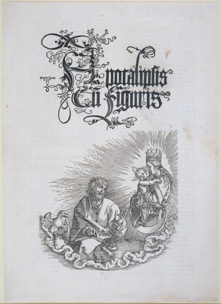 Apocalipsis cum figuris, Titelblatt der 1511 veröffentlichen lateinischen Ausgabe der Apokalypse, mi from Albrecht Dürer