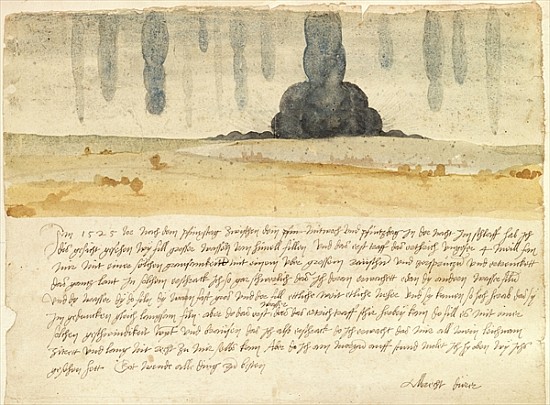 Dream landscape with text from Albrecht Dürer