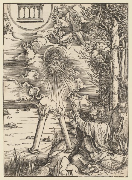 Johannes, das Buch verschlingend / Der "Starke Engel", aus der Folge der Apokalypse, Latein-Ausgabe  from Albrecht Dürer