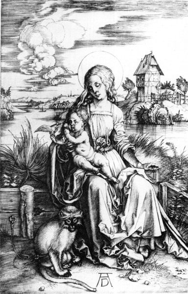 Mary with the guenon monkey / Dürer from Albrecht Dürer