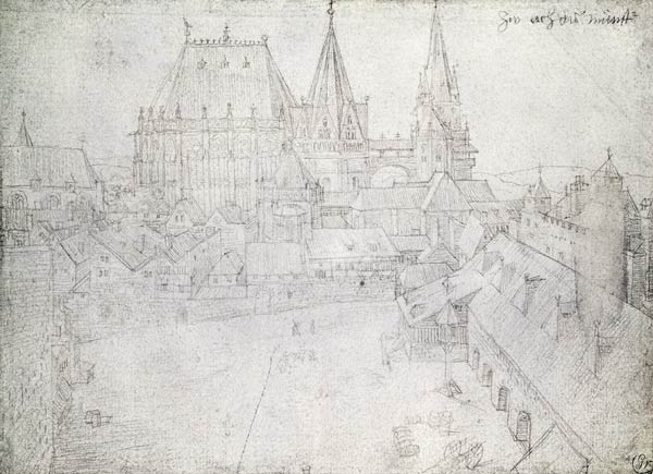 The Minster at Aachen, 1520 (silverpoint on paper) from Albrecht Dürer