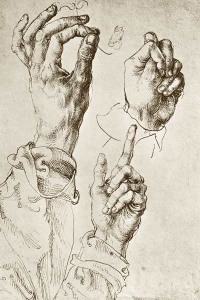 A.Dürer, Study of Three Hands / c.1490 from Albrecht Dürer