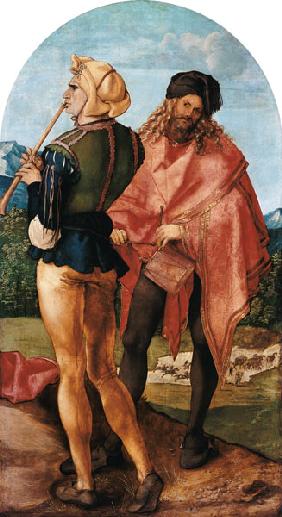Jabach altar: Piper and drummer