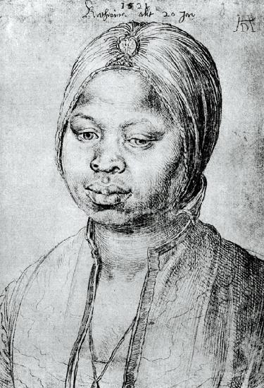 Portrait of Catherine, the Mulatta of the Portuguese Bradao, 1521 (engraving)