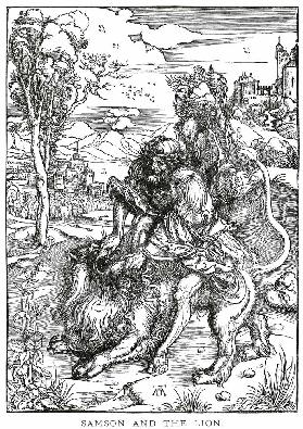 Samson defeats the Lion/ Duerer/ 1496/97