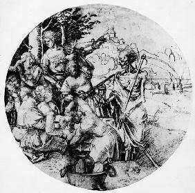 A.Dürer, Banqueting Party & Death /Draw.