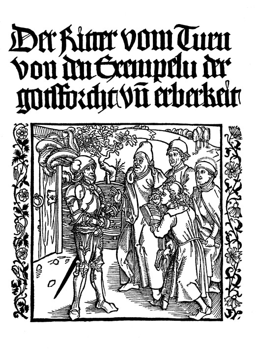 Title page of edition of "The Book of the Knight of the Tower" by G. de la Tour Landry from Albrecht Dürer