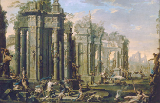 Bacchanal vor antiken Ruinen from Alessandro Magnasco