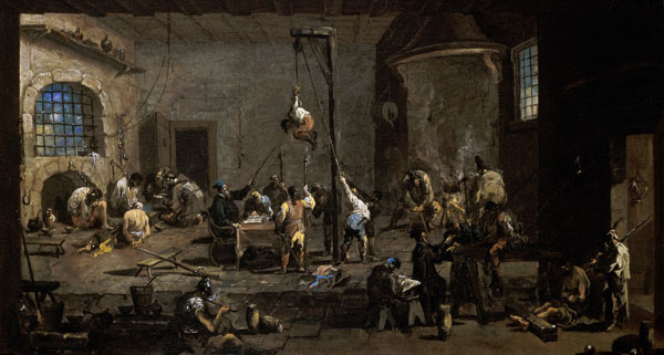 Court scene (Inquisition) from Alessandro Magnasco