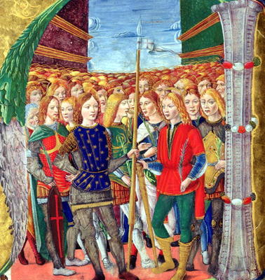 Historiated initial 'N' depicting St. Maurice and the Theban Legion, Lombardy School, c.1499-1511 (v from Alessandro Pampurino