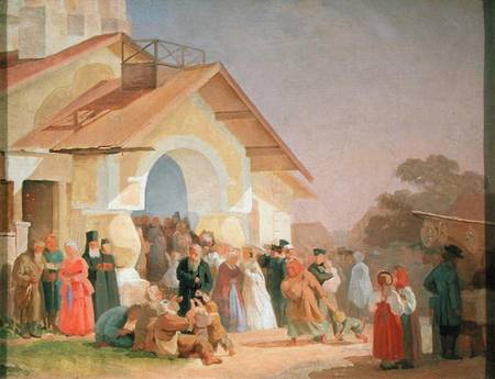 Coming out of a Church in Pskov from Alexander Iwanowitsch Morosov