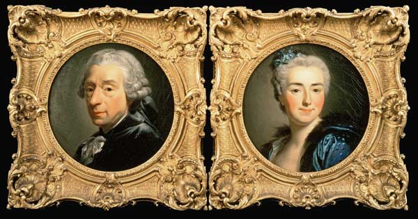Portraits of Francois Boucher (1703-70) and his Wife Marie-Jeanne Buseau from Alexander Roslin