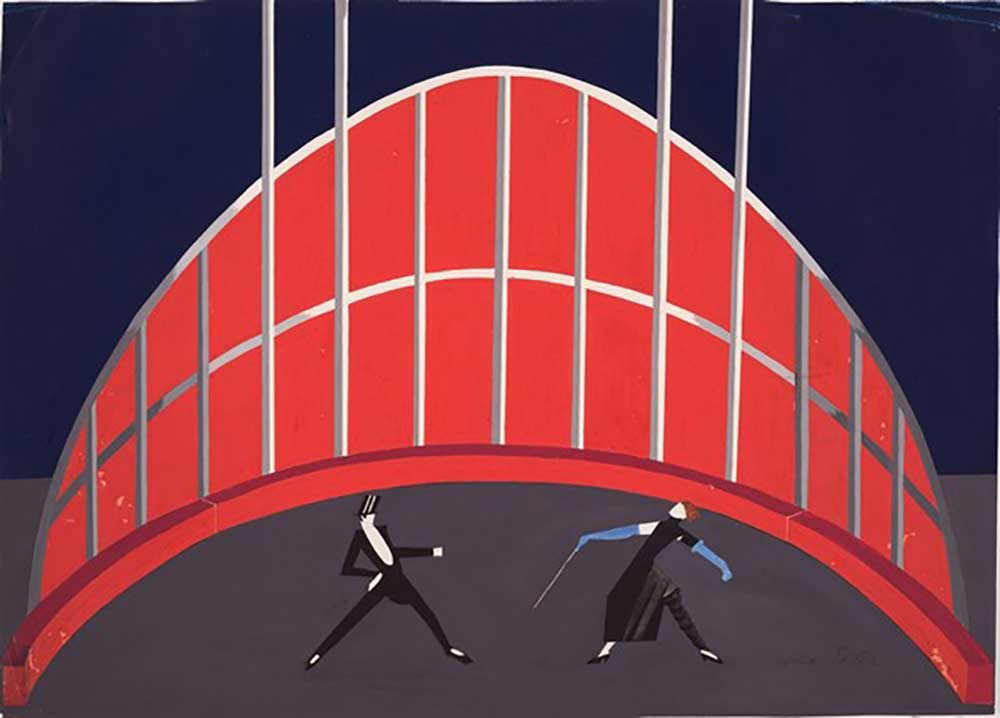 Scene design for the ballet "Le Cirque" by Elsa Krüger from Alexandra Exter