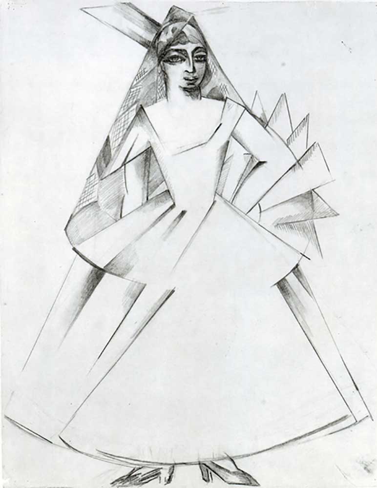 Woman, costume design, 1921 from Alexandra Exter