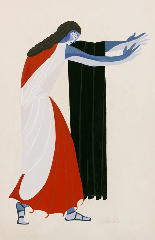 Costume design for the play "Seven Against Thebes" by Aeschylus from Alexandra Exter