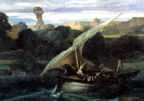 Polyphem und das Schiff des Odysseus