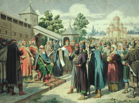 Reading of the Code in the Presence of Grand Duke Jaroslav of Novgorod from Alexej Danilovich Kivschenko