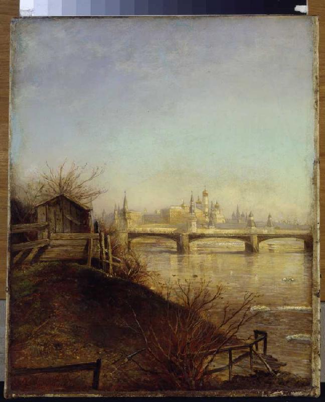 The view Moscow Kremlin in spring from Alexej Savrasov