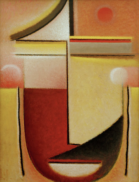Abstrakter Kopf: Rot-Weiß-Gold from Alexej von Jawlensky