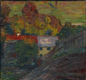 Landscape with red roof, Wasserburg