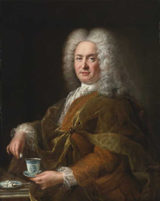Portrait of a gentleman holding a cup of chocolate from Alexis Simon Belle